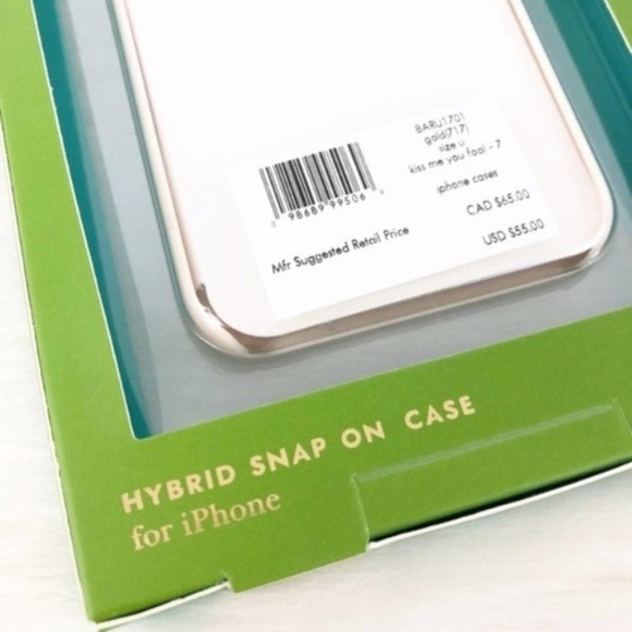 KATE SPADE 'Kiss Me You Fool' Pink iPhone Case - Picture 3 of 5